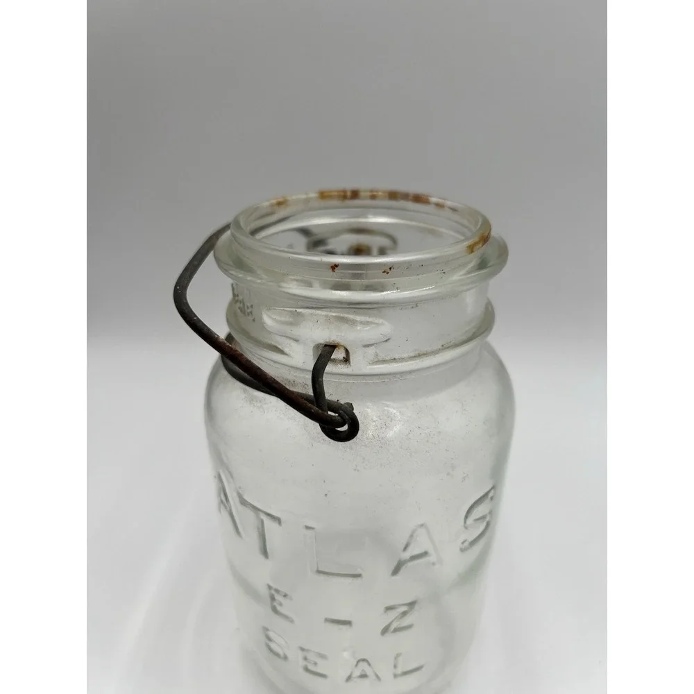 Antique White Automotive Products Atlas E-Z Seal Mason Jar Utility Wall Light